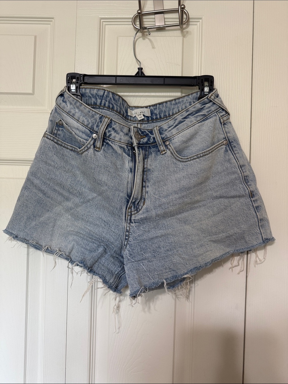 High-Rise Light Blue Denim Cutoff Shorts for Women